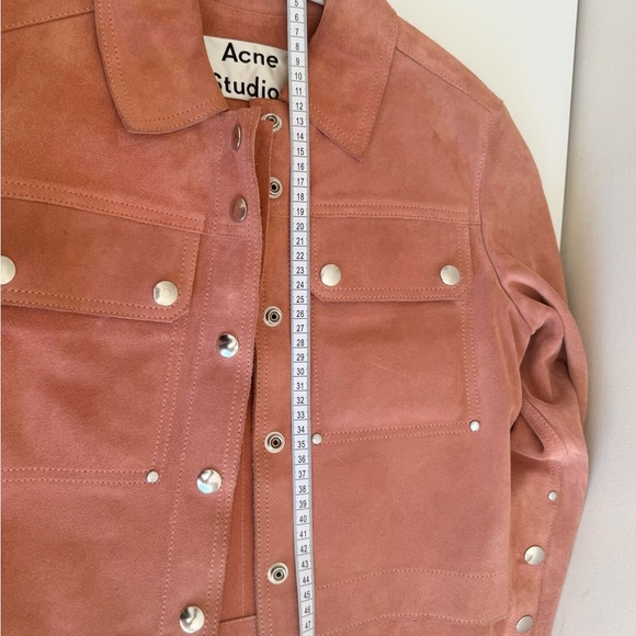 🚩steal authentic Acne Women's Blush Suede Utility Jacket - Picture 7 of 8